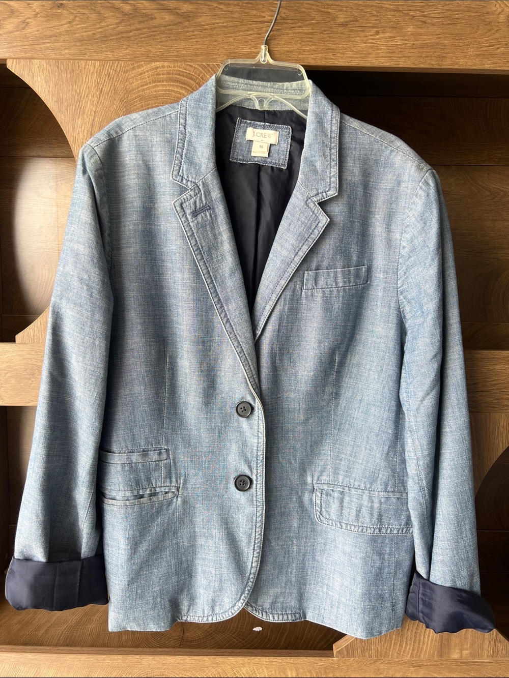 J. Crew Women’s Light Blue Chambray Blazer